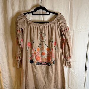 Ellison Beige Lightweight Top with Elastic Neckline